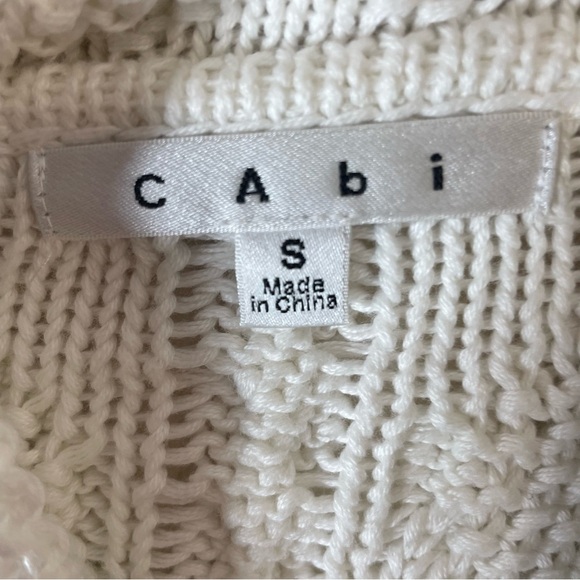 Cabi open front sweater cardigan cable knit white style #193 women’s Small - Picture 11 of 11